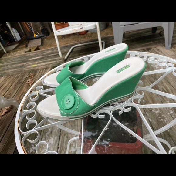 COPY - Lacoste vintage green wedges! EUC size 10 - Picture 3 of 3